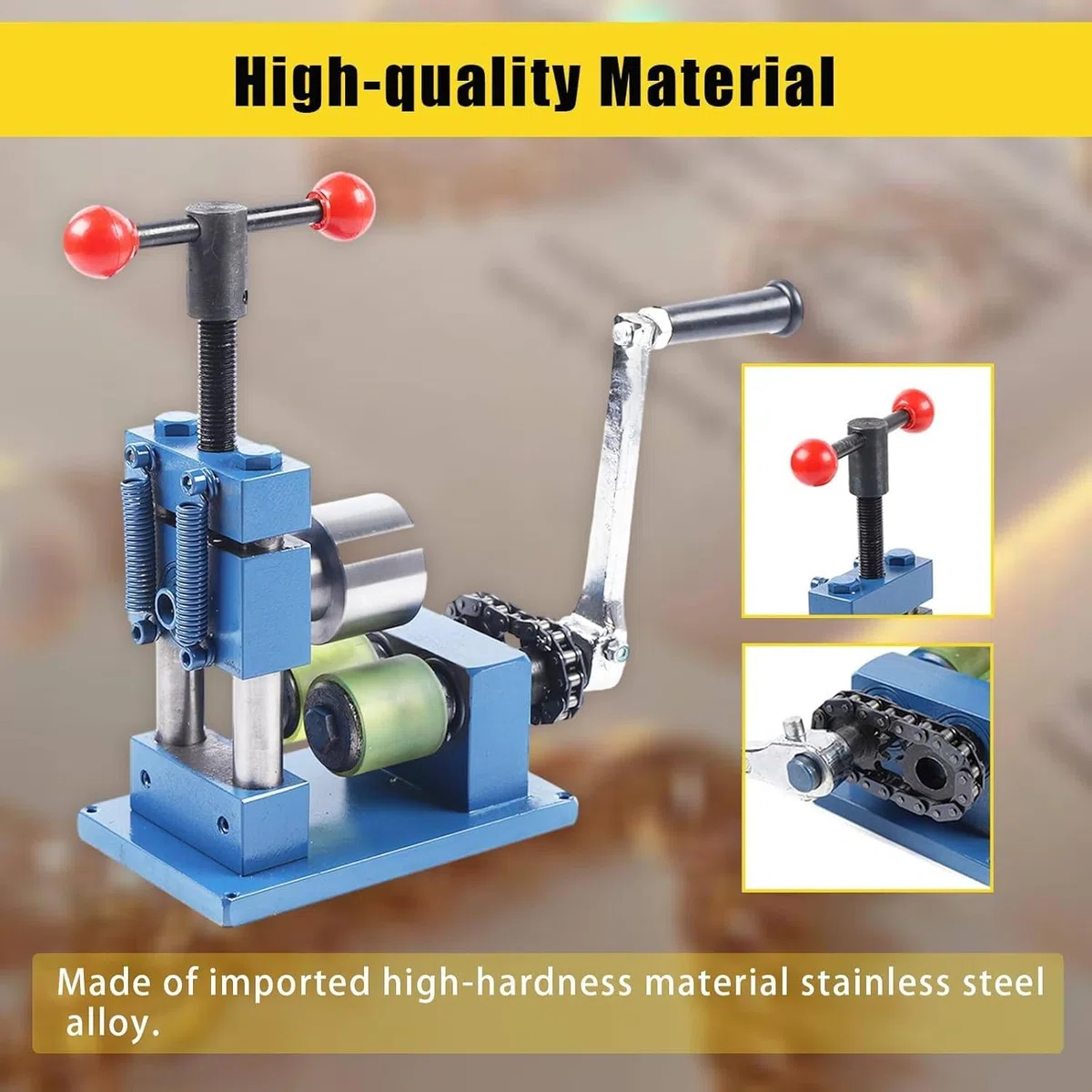 Laminador De Joyas, Laminador De Joyería, Herramienta Multifuncional para Doblar Anillos para El Procesamiento De Joyas Pulsera De Anillos De Chapa De Oro Y Plata,RegularRoller