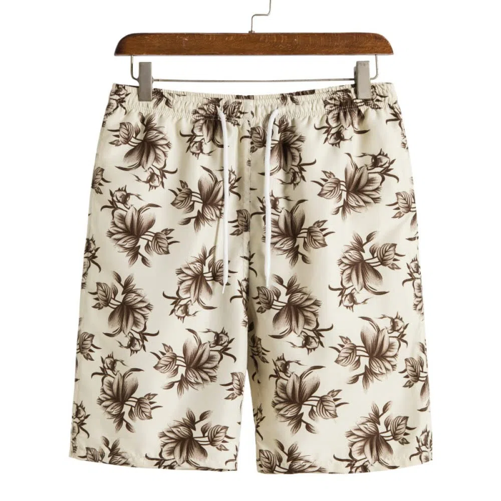 Camisa Hawaiana Hombre, Camisa Hawaiana Para Hombre Y Pantalones Cortos De Playa Hawaianos Conjunto De Flores De Albaricoque De Algodón Trajes De Hawaii Camisa De Playa De Manga Corta Casual Y Pant