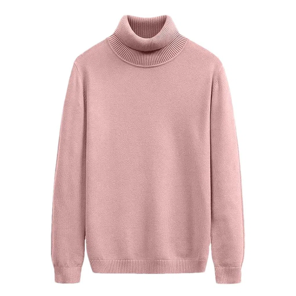 Suéter casual de punto con cuello alto y estilo callejero para uso diario para hombre