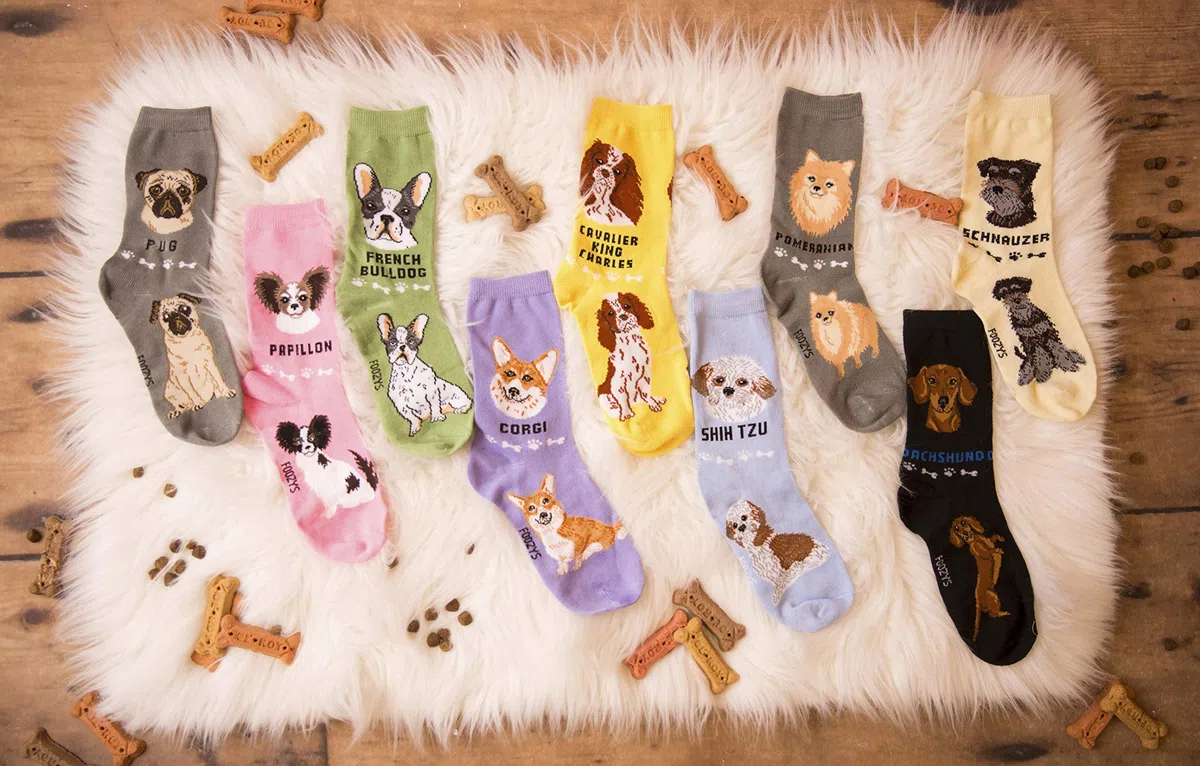 Foozys 2 pares de calcetines unisex Crew para perros pequeños