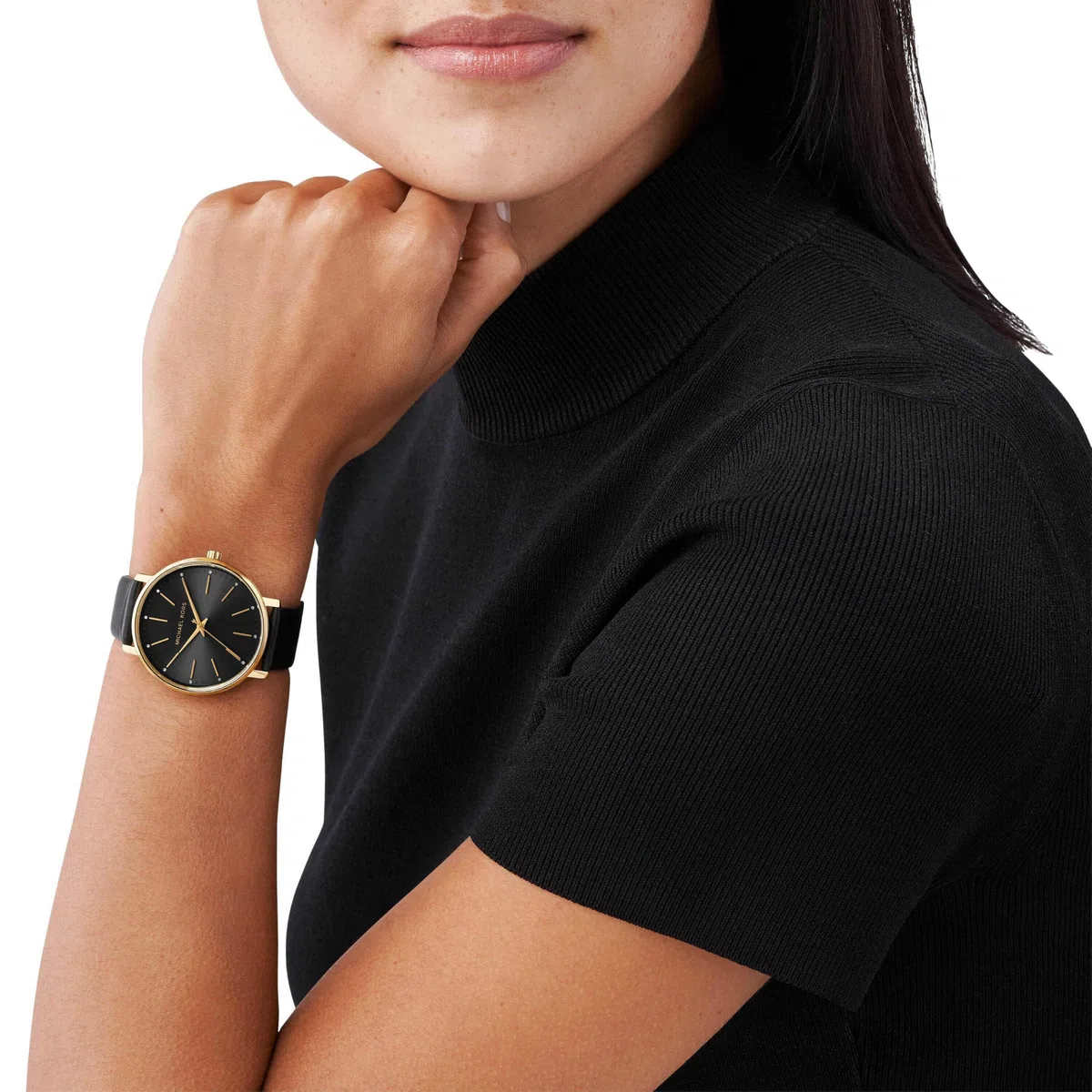 Michael Kors Pyper Reloj para Mujer, Movimiento de Cuarzo de Tres Agujas con Correa de Piel