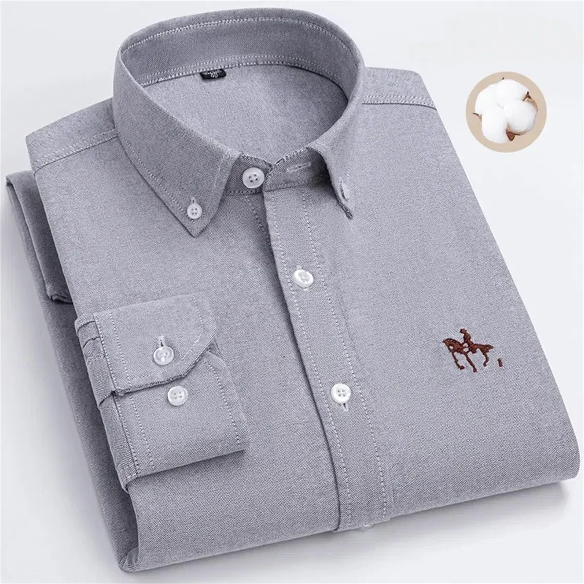 Camisas de manga larga para hombre, de algodón puro, Oxford, ajustadas, formal, lisas, ropa de oficina