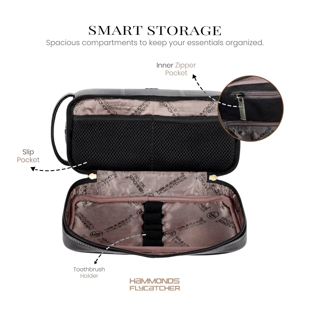 Hammonds Flycatcher Bolsa de afeitado de cuero genuino para hombre, kit de cuero Dopp, bolsa de aseo de viaje, organizador de kit de higiene y aseo personal, cuero libre de crueldad y estuche de