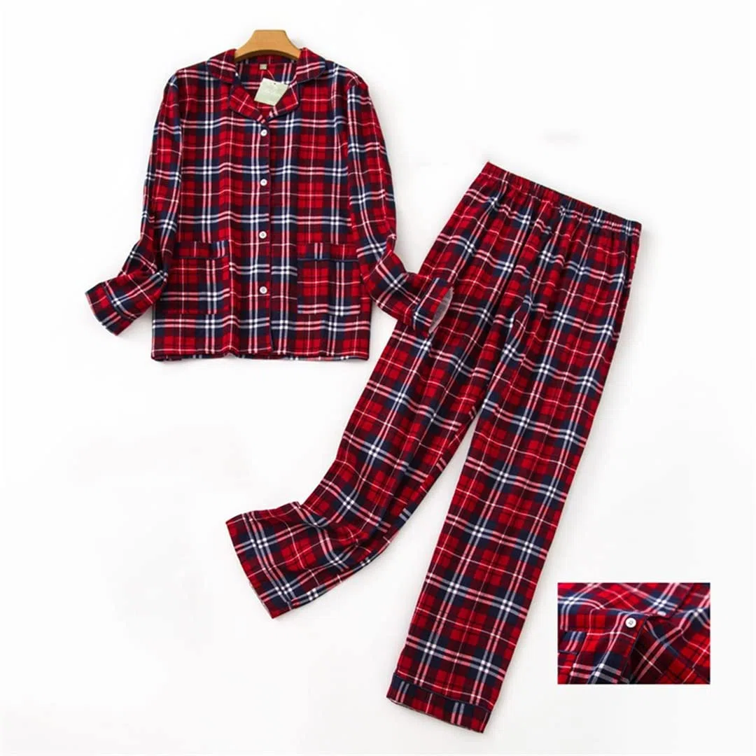 Conjunto de Pijama de Invierno para Mujer,Franela de algodón, Pantalones Largos, Traje para Mujer, Ropa de Dormir, 15 L