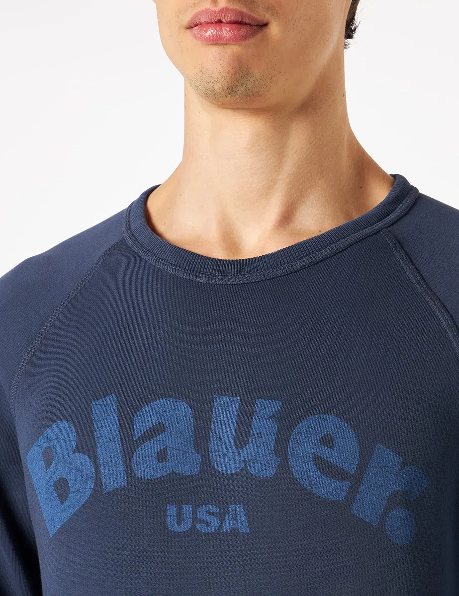 Blauer Felpa Girocollo Sudadera para Hombre