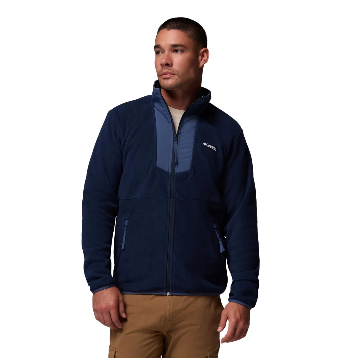 Columbia Sequoia Grove - Chaqueta de forro polar con cremallera completa para hombre, azul marino, azul oscuro, talla M