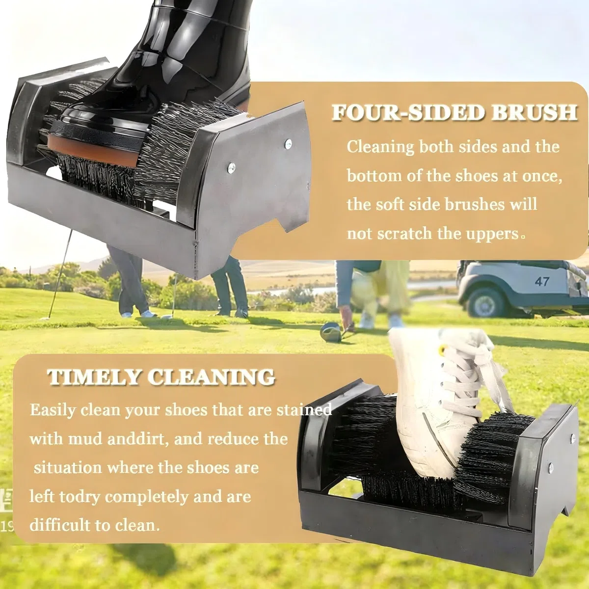 Cepillo Limpiador De Botas Para Exteriores, Cepillo Para Botas Para Suelo, Elimina Hasta El 98,6 % De Las Manchas Con Cepillo Doble De Doble Cara, Ideal Para Granjas, Jardines, Obras, Campos De Golf