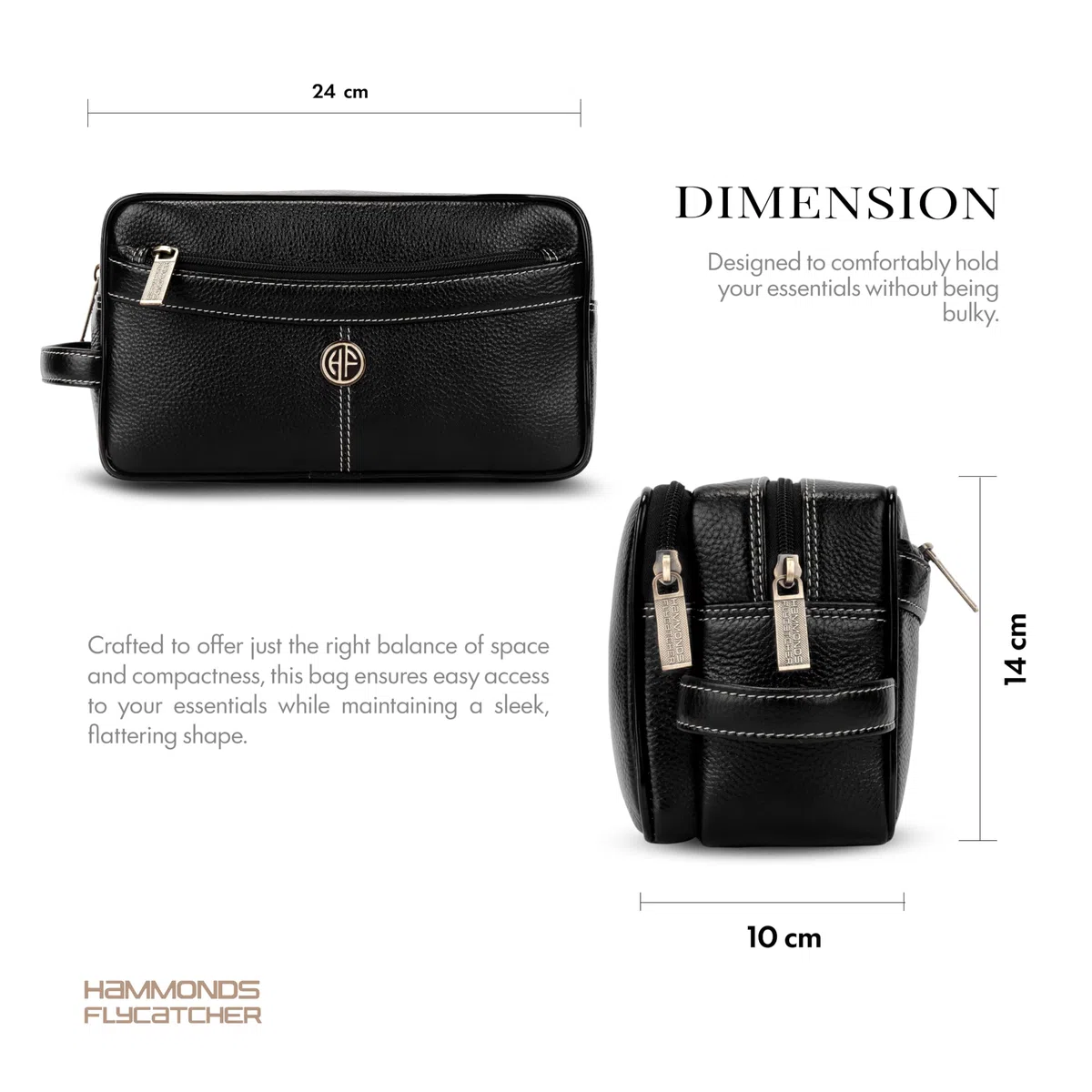 Hammonds Flycatcher Bolsa de afeitado de cuero genuino para hombre, kit de cuero Dopp, bolsa de aseo de viaje, organizador de kit de higiene y aseo personal, cuero libre de crueldad y estuche de