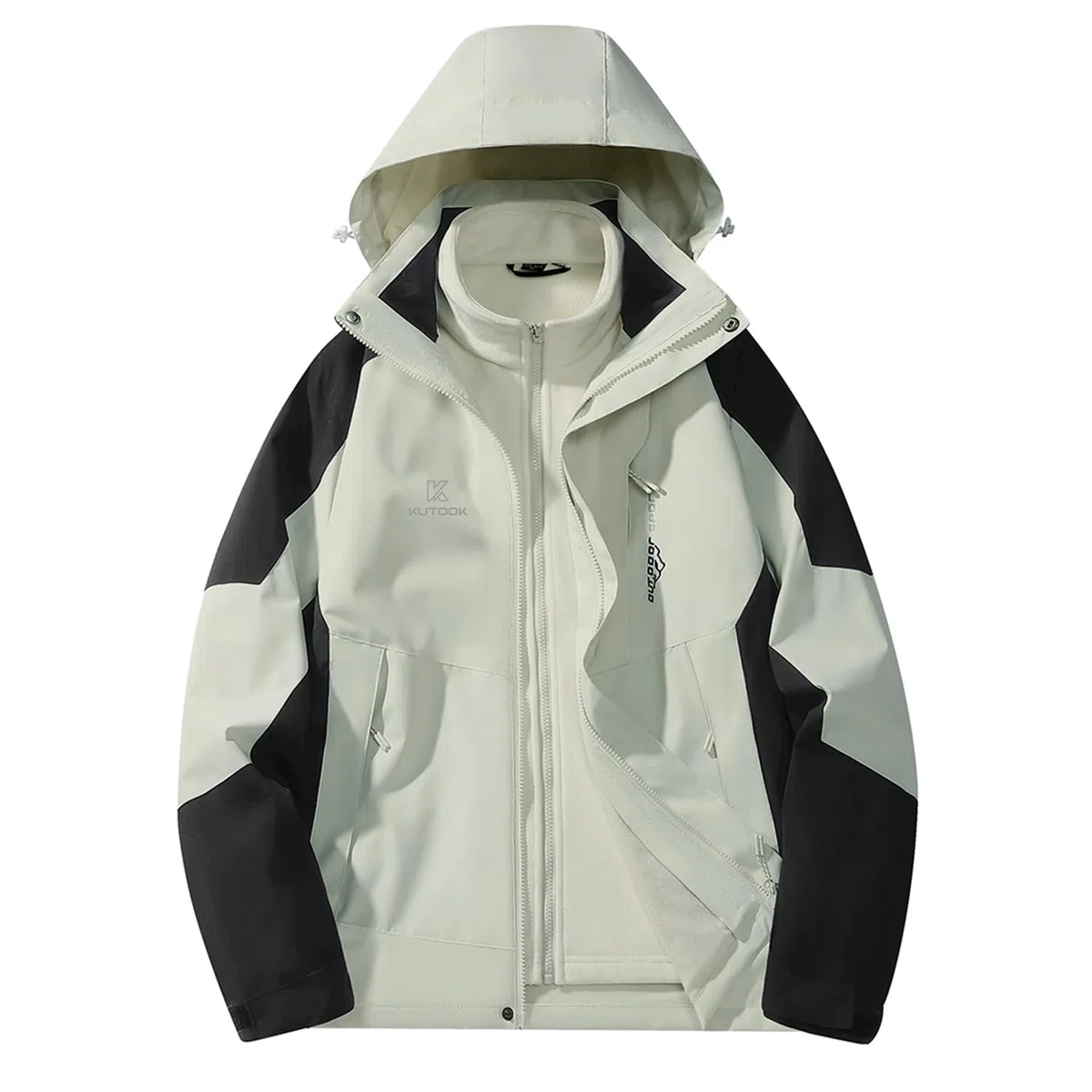 KUTOOK Chaqueta Softshell Impermeable para Mujer 3 en 1 Invierno Cortaviento con Cálido Forro Polar Senderismo Esquí Ciclismo