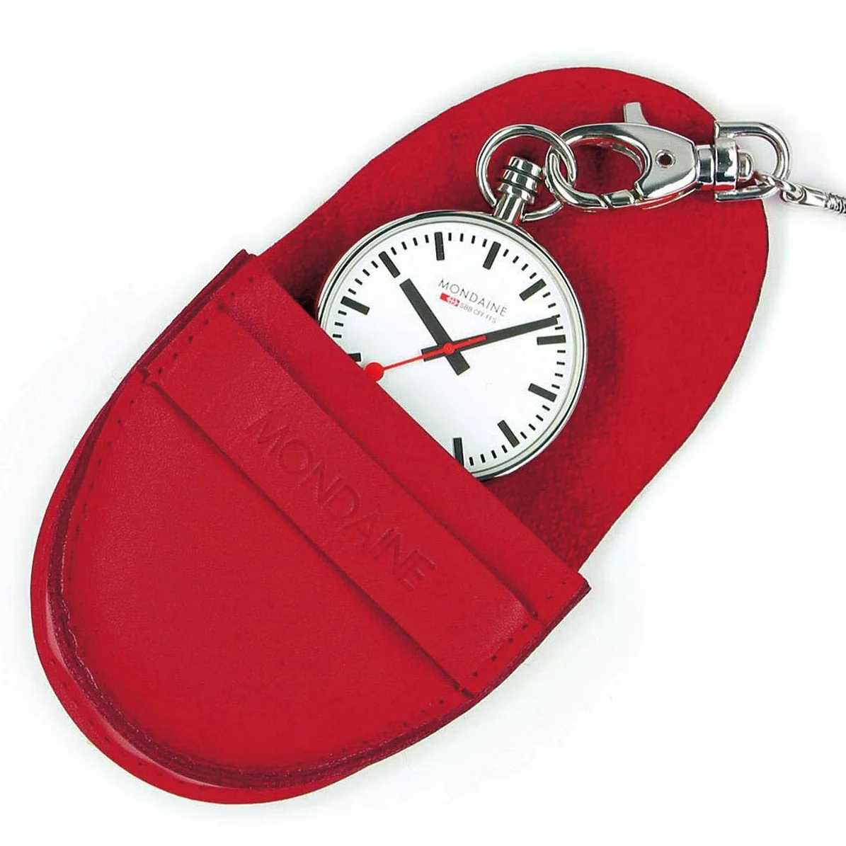 Mondaine Pocket- Reloj de bolsillo, movimiento de cuarzo Ronda 313, acero inoxidable