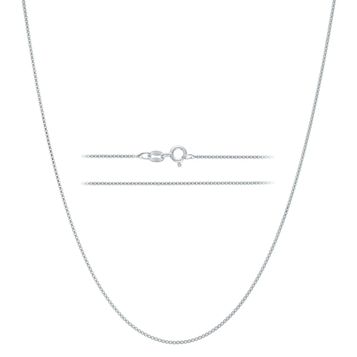 KISPER Collar de cadena italiana fina de plata de ley 925 de 1 mm, 18 inches, Plata esterlina, Sin piedra preciosa