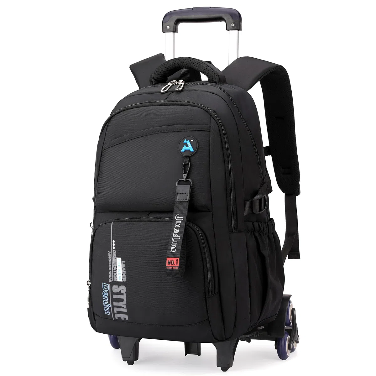 Tanou Mochila con Ruedas para Adolescente, Mochila Instituto Chico de 36 Litros Impermeable, Mochila Trolley Escolar Grande con Carrito Desmontable para Viaje