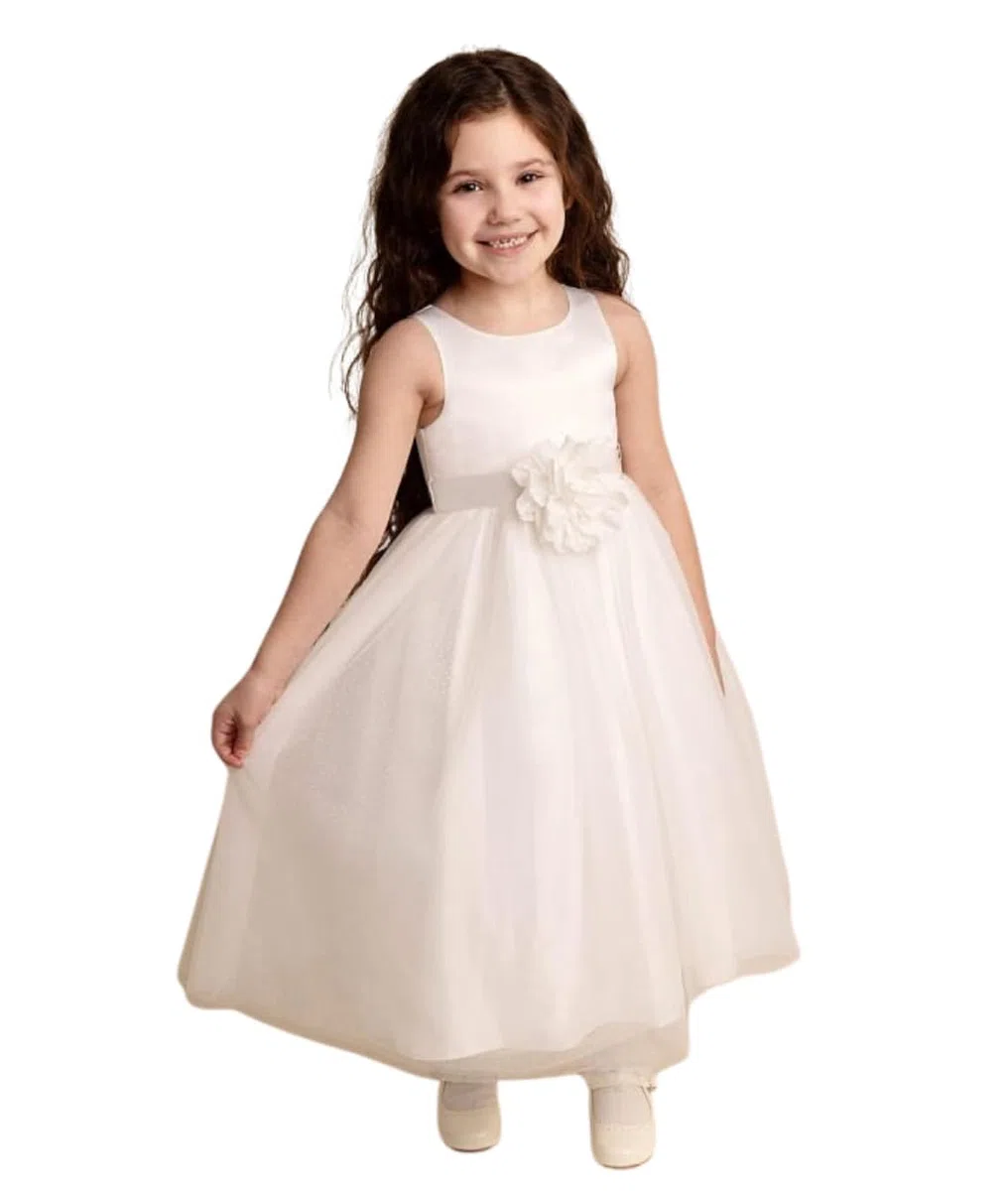 SIRRI Vestido Marfil con Apliques Florales para Bebé y Niña Bautizo y Eventos Especiales tamaño 6-12 Meses