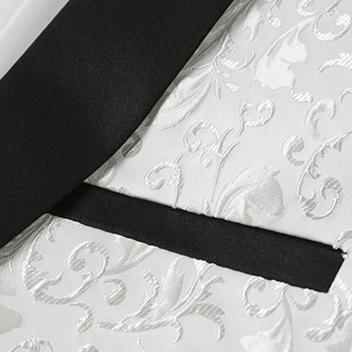 YFFUSHI Traje Jacquard Hombre 2 Piezas 1 Botón Solapas de Chal Boda Gala Lujo Chaqueta Pantalón Pajarita