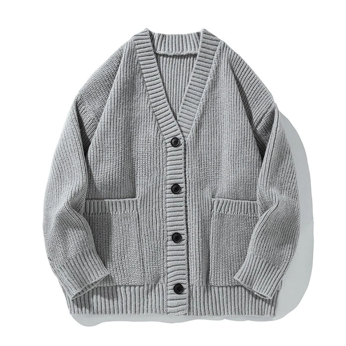 Cardigans Hombre Invierno, Chaqueta Hombre Punto Fino con Cuello Jersey Elástico Manga Larga De Punto con Botones Elegante Y Ajustado Suéter Ligero Y Cárdigan para Exterior El Ocio