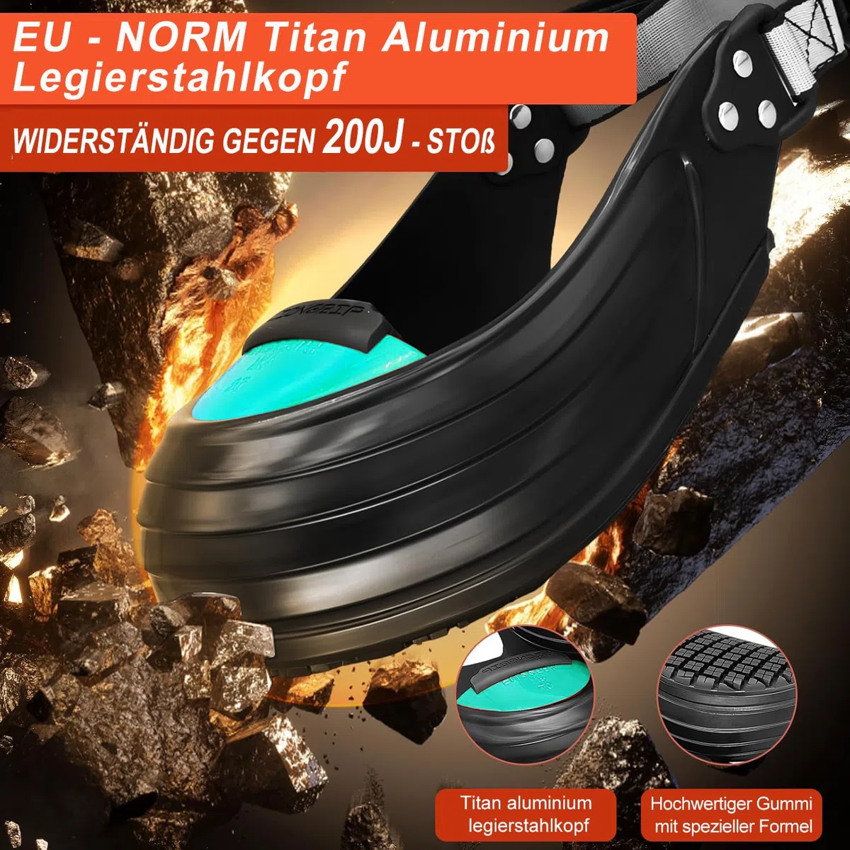 Toecover de acero - Zapatos antideslizantes con certificación CE/ASTM con aleación de titanio ultraligera - Toe Cap, resistente al aceite (FO) y resistente a ácidos y álcalis para uso industrial (XL