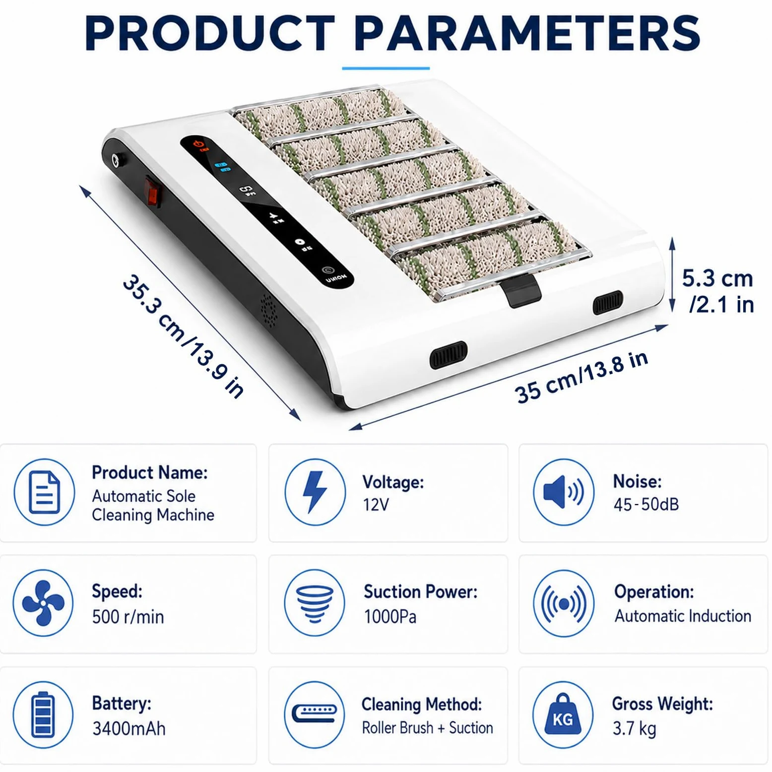 Limpiasuelas Eléctrico con Sensor, 500 RPM, Recargable Standard