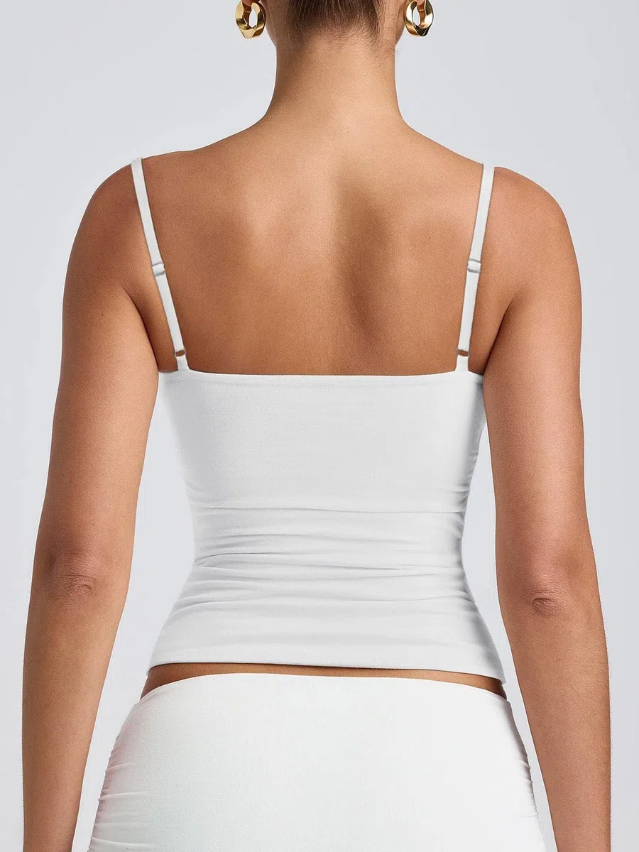 PINKMSTYLE Camiseta sin mangas básica de doble forro con cuello redondo para mujer, ajustable, para verano