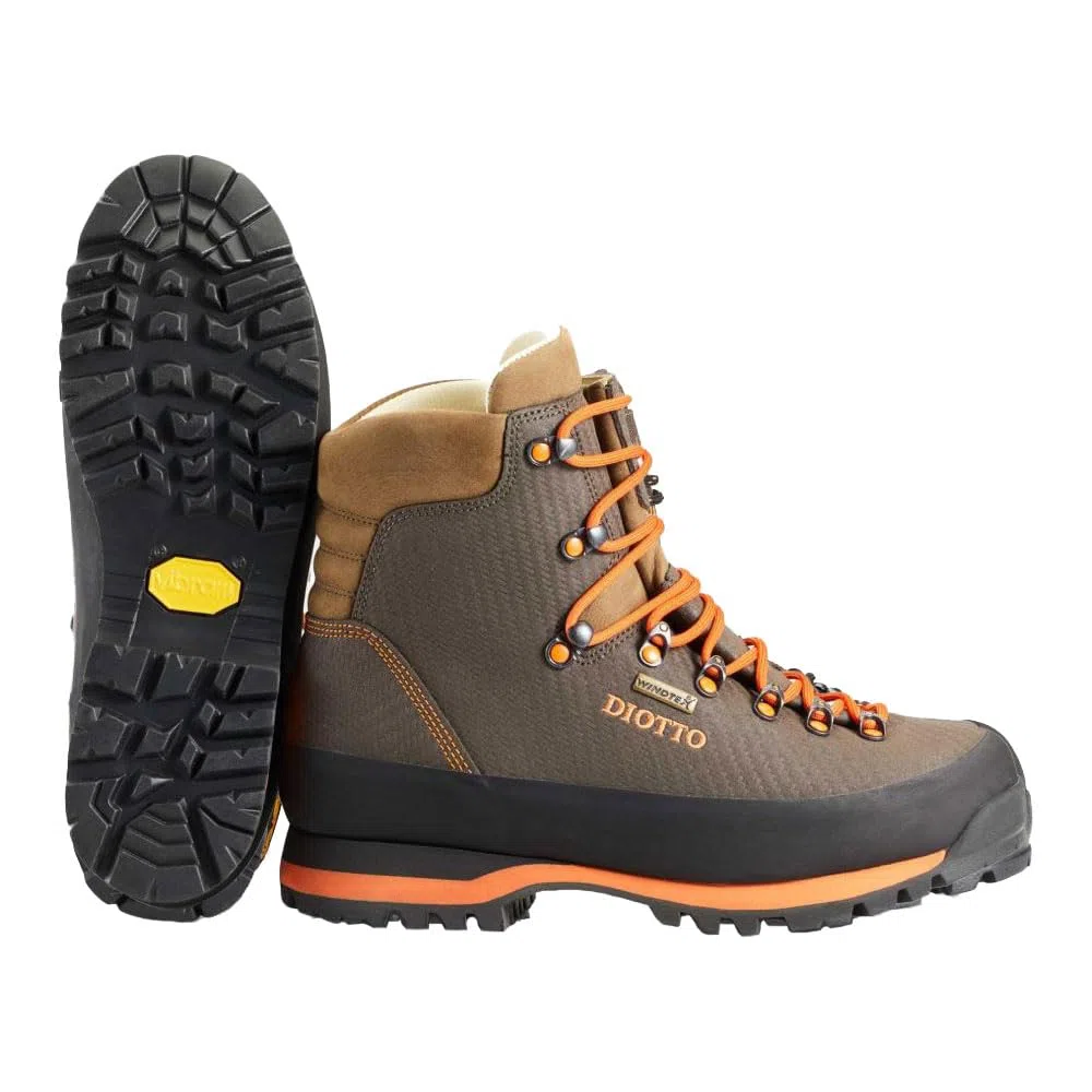 DIOTTO Botas de caza y trekking Woodcock HV, suela Vibram, cuello de piel Nobuck, alta visibilidad