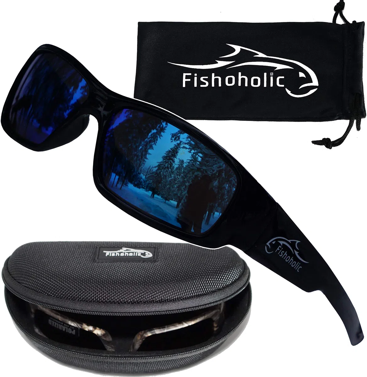 Fishoholic Gafas de sol polarizadas UV400 (14 opciones), regalo de pesca con funda rígida y bolsa