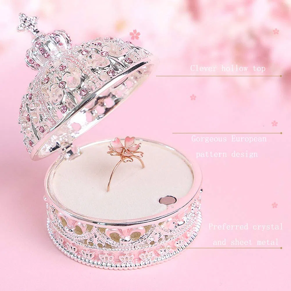 Caja de Almacenamiento de Joyas, Regalo para Mujeres, Caja de joyería de Corona para niñas, Estuche de Almacenamiento de exhibición de Anillos Manual, Organizador de Joyas para ani