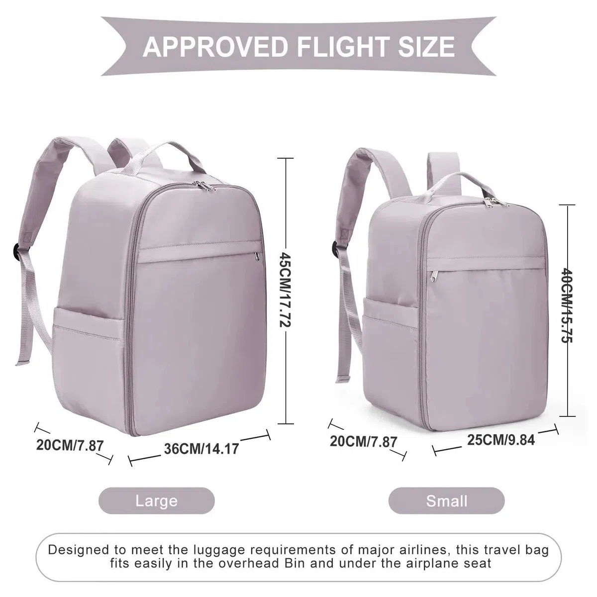 Bolsa De Cabina Mochila for Equipaje de Mano, Bolsa de Cabina de 40x20x25cm, 45x36x20cm, Mochila de Viaje Ligera for Equipaje de Mano para Viajar(Pink,Small)