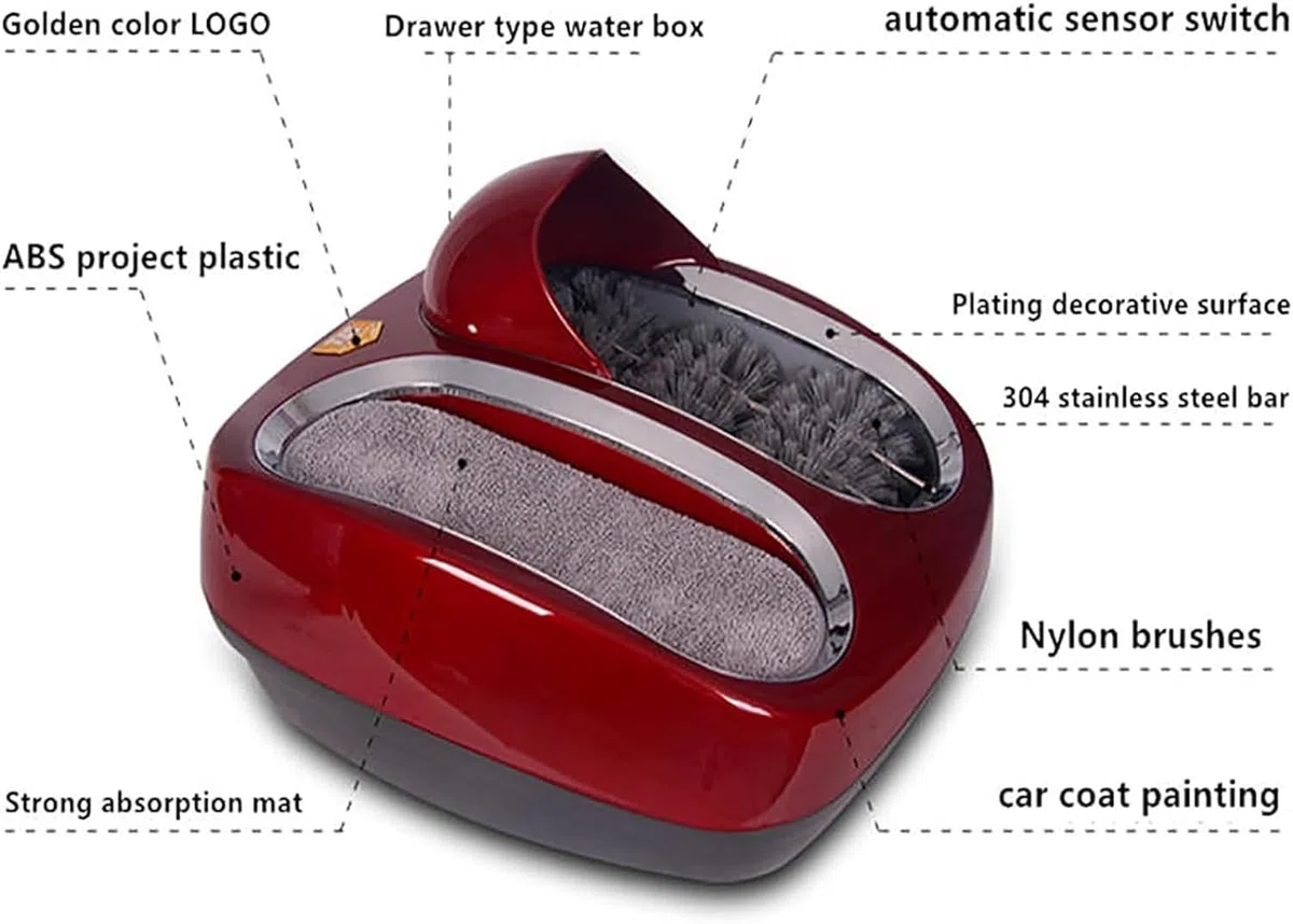 Máquina automática de cepillado de suela de zapatos, limpiador superior y suela, sensor activado, para el hogar, negocios, hotel, aeropuerto