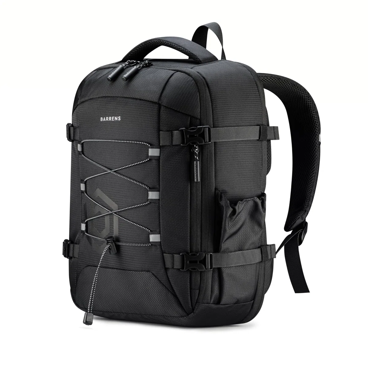 BARRENS Mochila de equipaje de mano, 40 x 30 x 20 cm, impermeable para Wizzair, Eurowings, equipaje de cabina de 23 L con compartimento para portátil, Negro , 23