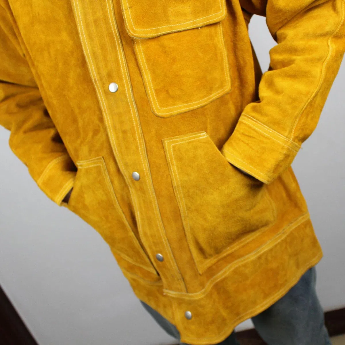 Chaqueta de Soldar de Cuero de, Delantal Protector, Traje de Soldador