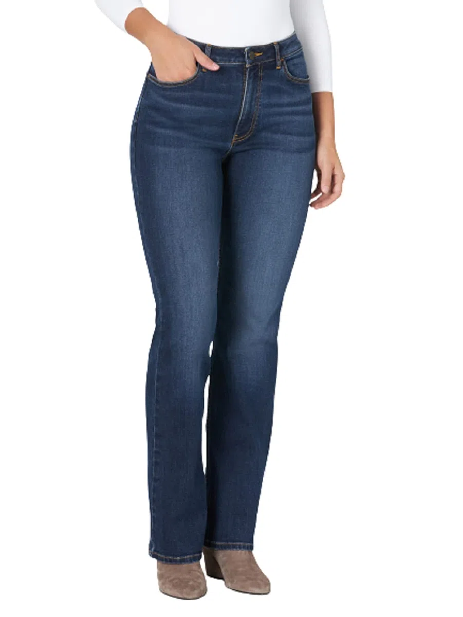 Wrangler High Rise True Straight Fit Jean - Jeans de Talle Alto y Corte Recto Mujer