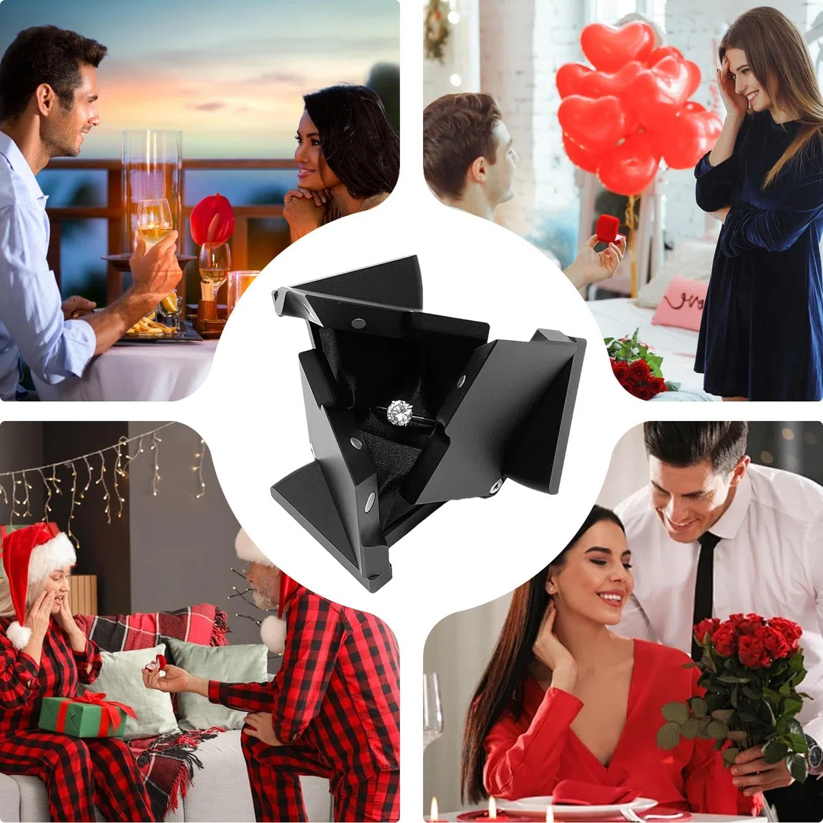 Sortijas Día Boda Dinámica De Anillos Cubo, Joyero Para Mujer | Kinetacubes Hombres Adultos Familia Amigos Almacenamiento Hogar Año Nuevo Chino San Valentín Boda Propuesta