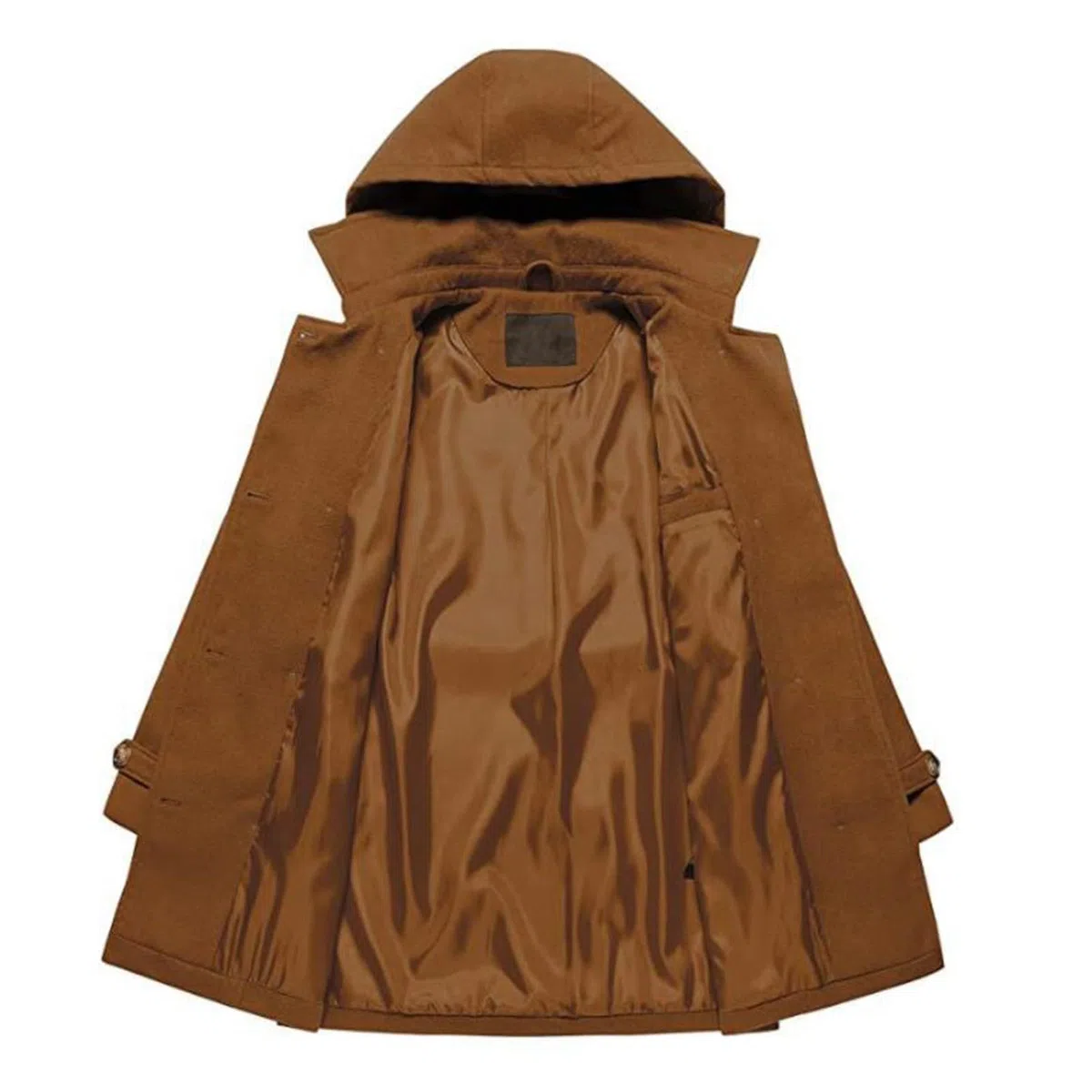 Gabardina de lana de doble botonadura para mujer, abrigo de invierno de manga larga con cinturón, elegante abrigo de guisante ajustado, abrigo clásico de lana con solapa, abrigo de lana gruesa para