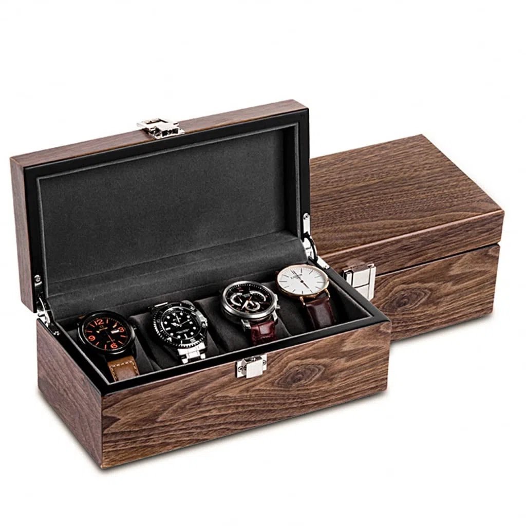 Caja de colección pulsera reloj mecánico marrón for hombre(B)