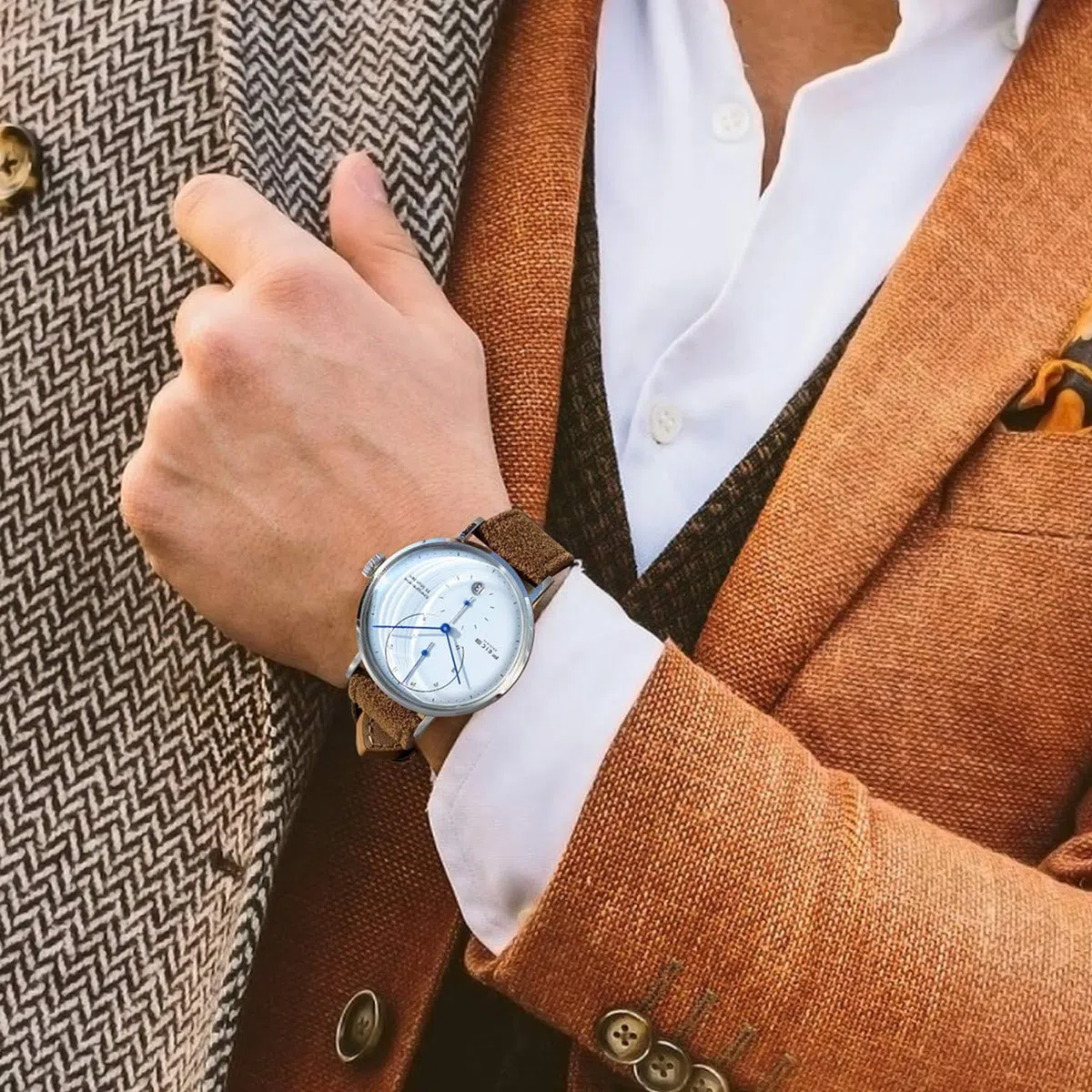 FEICE Reloj Automático para Hombre Reloj Bauhaus Reloj Mecánico Acero Inoxidable Espejo Arqueado Reloj Analógico de Moda Unisex