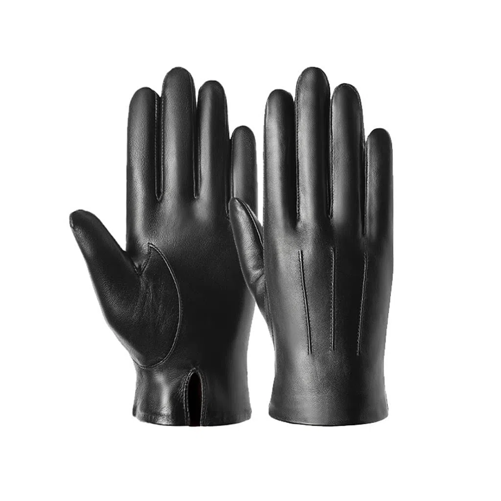 Guantes de Cuero cálidos para Hombre, Resistentes al Viento, con Pantalla táctil, a la Moda, para Conducir en