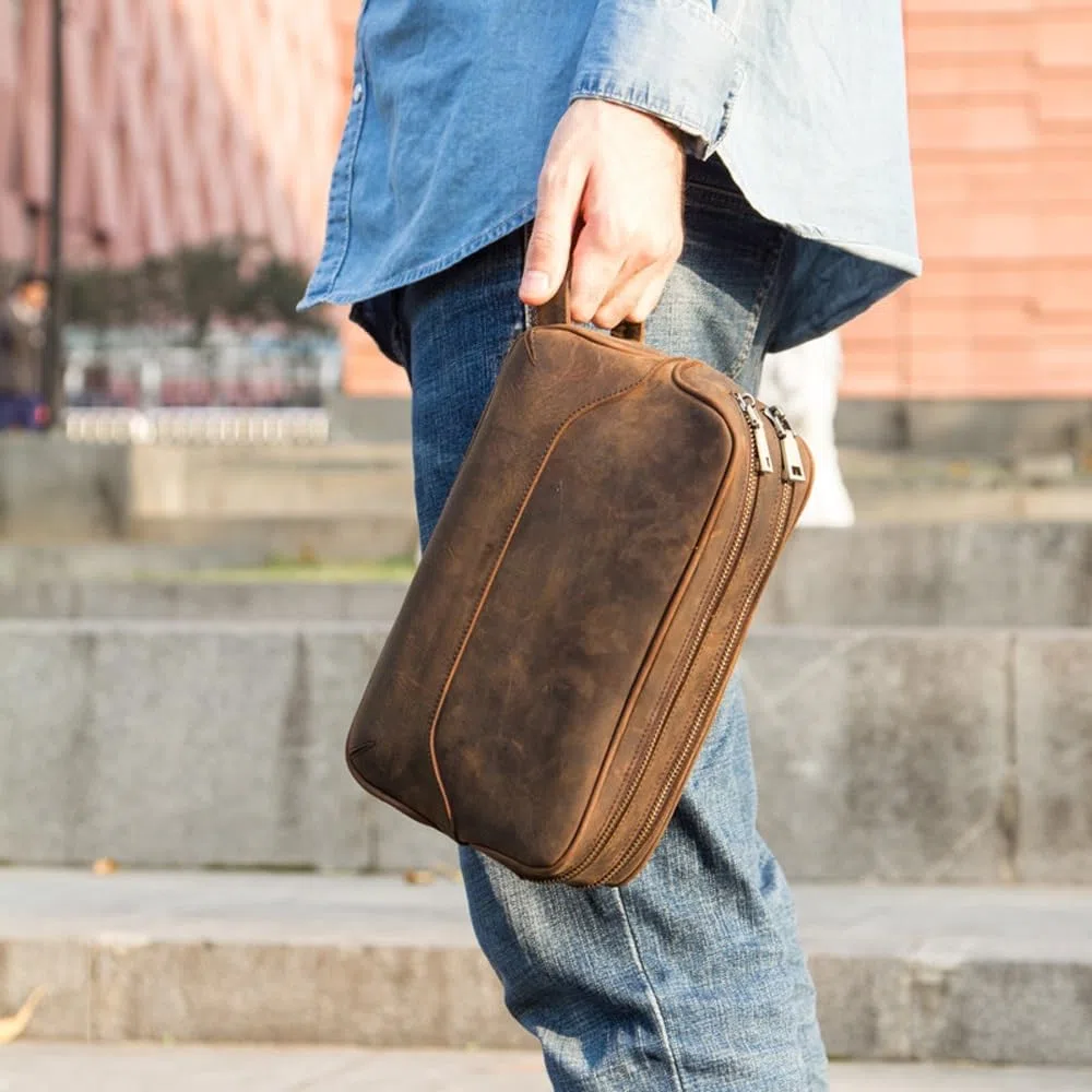 Neceser para hombre, bolsa de afeitado de cuero para hombre, bolsa de aseo de cuero para hombre, kit de aseo de cuero para hombres, bolsa de aseo de viaje para hombre, organizador de higiene y