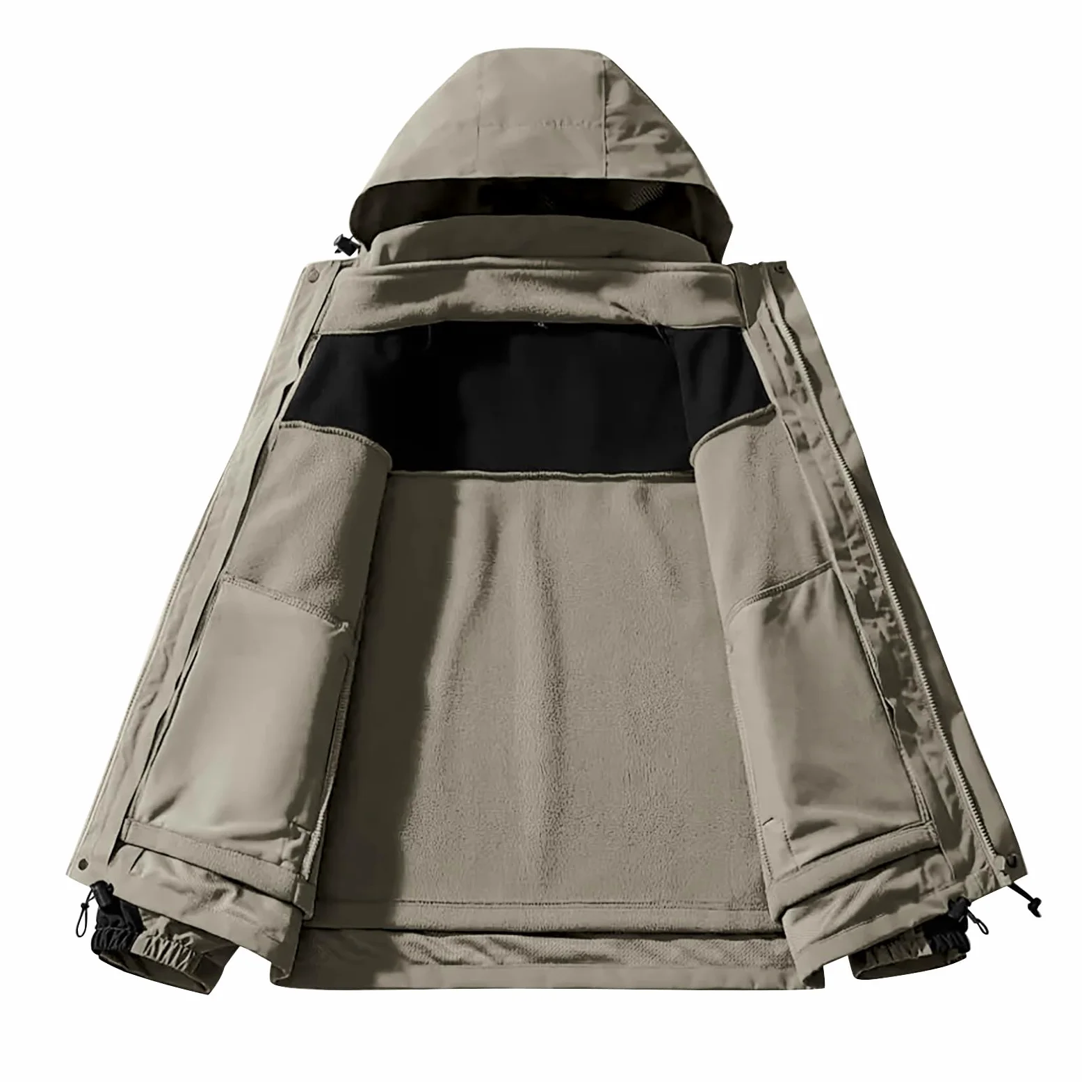 Chaqueta softshell para mujer, impermeable, forrada al aire libre, chaqueta 3 en 1, impermeable y transpirable: chaqueta funcional extraíble, cortavientos de gran tamaño, chaqueta de lluvia, chaqueta