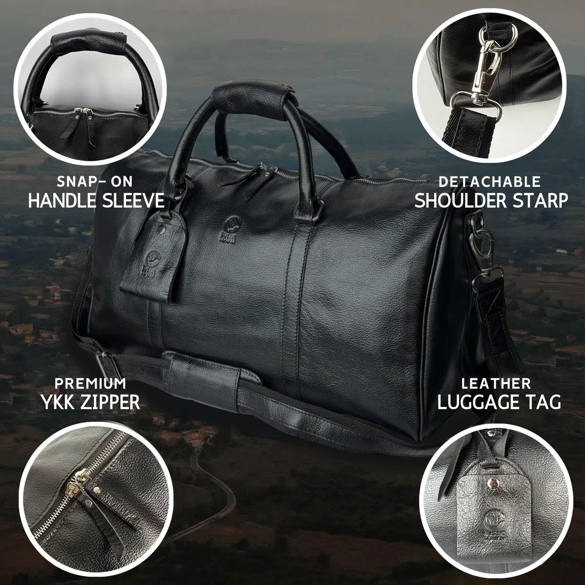 Bolsas de Cuero para Hombre, Viaje Durante la Noche, Maleta de Transporte de Fin de Semana, Bolsa de Lona Debajo del Asiento