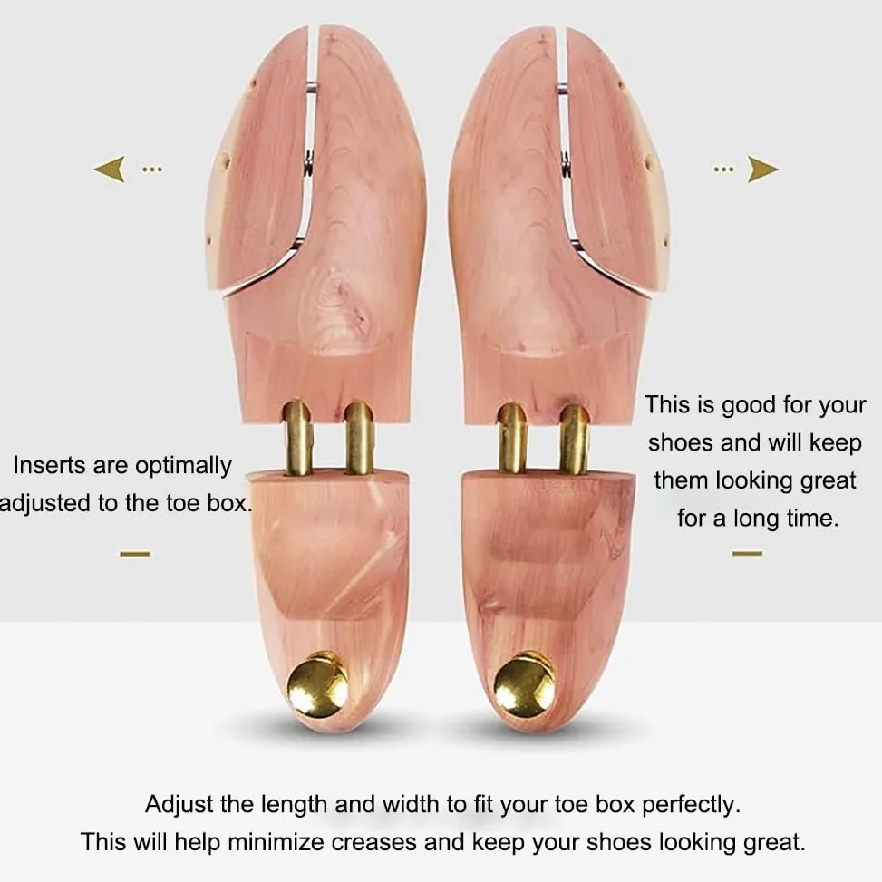 Paquete De 6 Hormas De Zapatos De Cedro, Hormas De Madera Lisa, Zapatero Portátil Unisex, Hormas Ajustables, Tallas 35-46, Se Adapta A Zapatillas O Botas,46 Yards