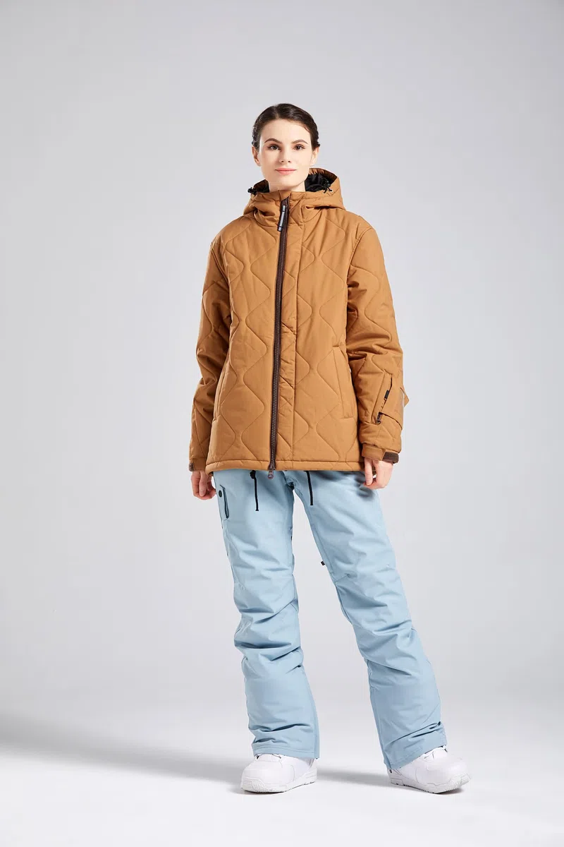 Bluemagic Chaqueta de Esquí Cálida para Mujer, Chaqueta con Capucha para Nieve, Ropa Térmica de Invierno para Exteriores, Abrigo Transpirable Cálido a Prueba de Viento