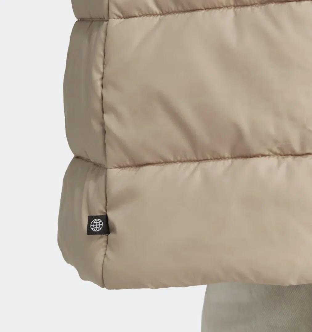 adidas Original - Chaqueta larga con capucha para mujer, color beige mágico, talla S, beige mágico, S