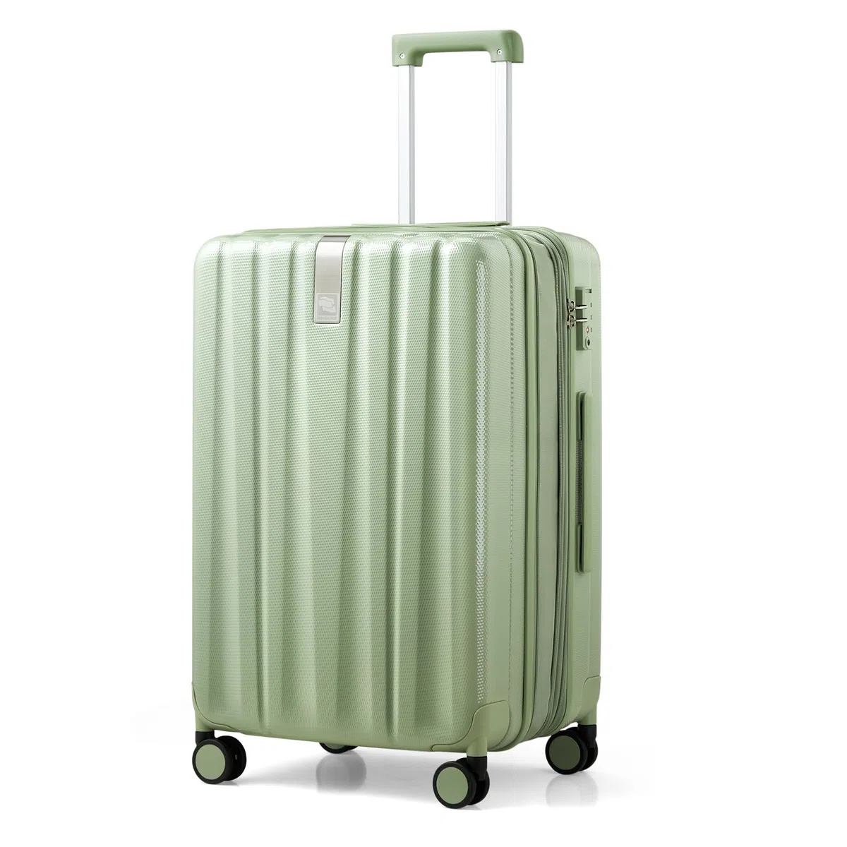 Hanke Maleta de mano ligera de 20 pulgadas, maleta rígida de policarbonato con ruedas, Verde bambú, 24 inch Expandable, Equipaje de mano