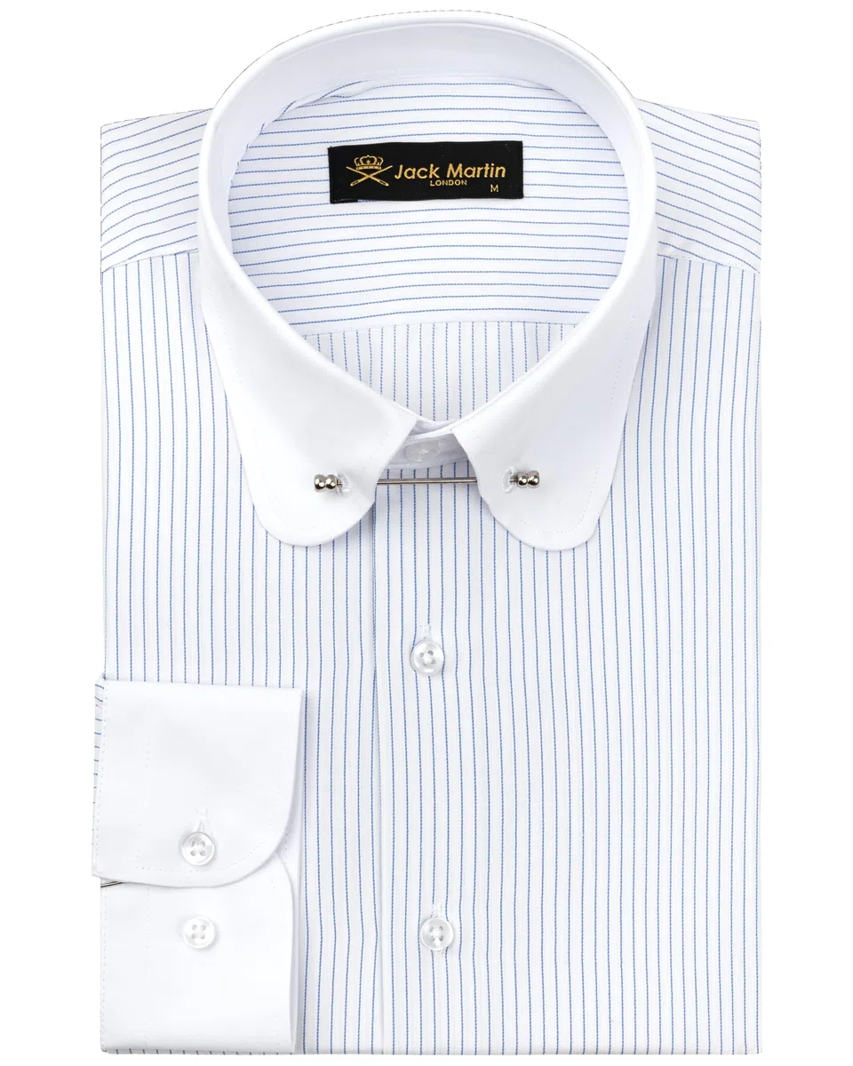 Camisa Hombre Cuello Redondo con Barra | Camisas de Negocios y Camisas Casuales de Corte Ajustado y Manga Larga