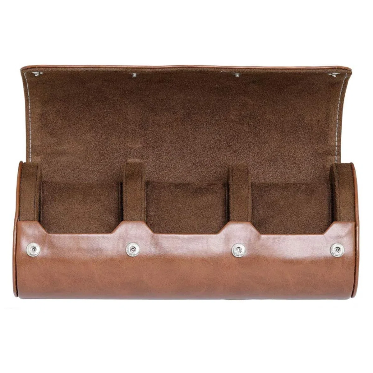 ROTHWELL Estuche de viaje con rollo de reloj para 3 relojes | Protección portátil resistente, se adapta a todos los relojes de pulsera (bronceado/marrón)