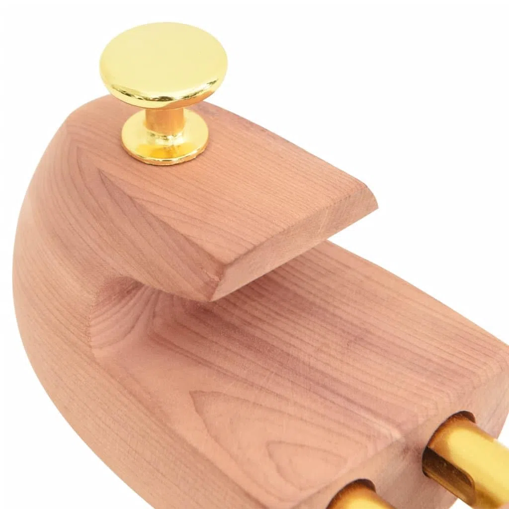 Horma de zapatos de madera maciza de cedro con calzador ajustable para la UE 38-39, dilatador de zapatos y moldeador de zapatos planos, cuida, ensancha, moldea y protege contra arrugas y