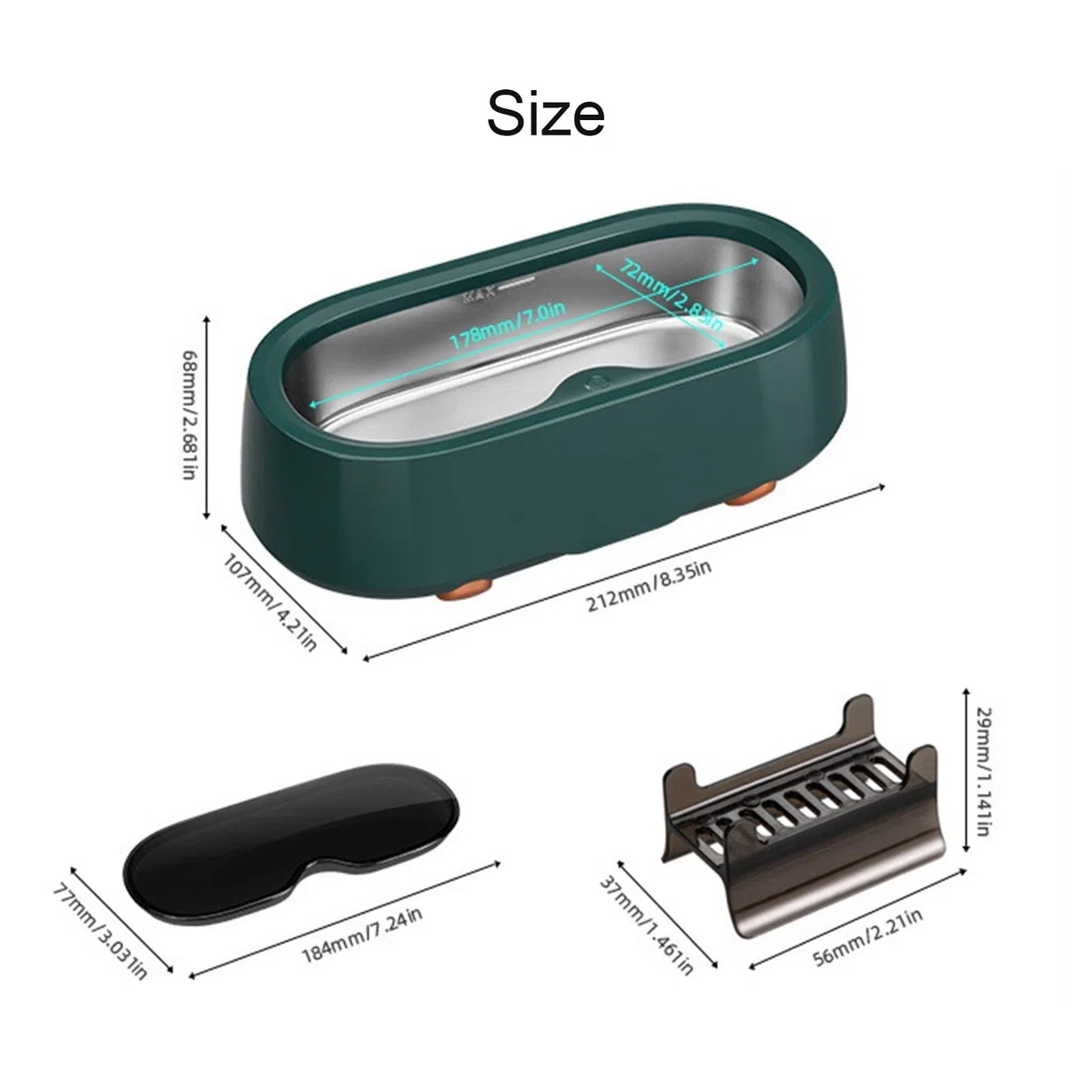 Limpiador ultrasónico con Tanque de Acero Inoxidable Limpiador sónico de 45 KHz para joyería Cepillo de Dientes Maquinilla de Afeitar Dentadura, Máquina de Limpieza de anteojos-320