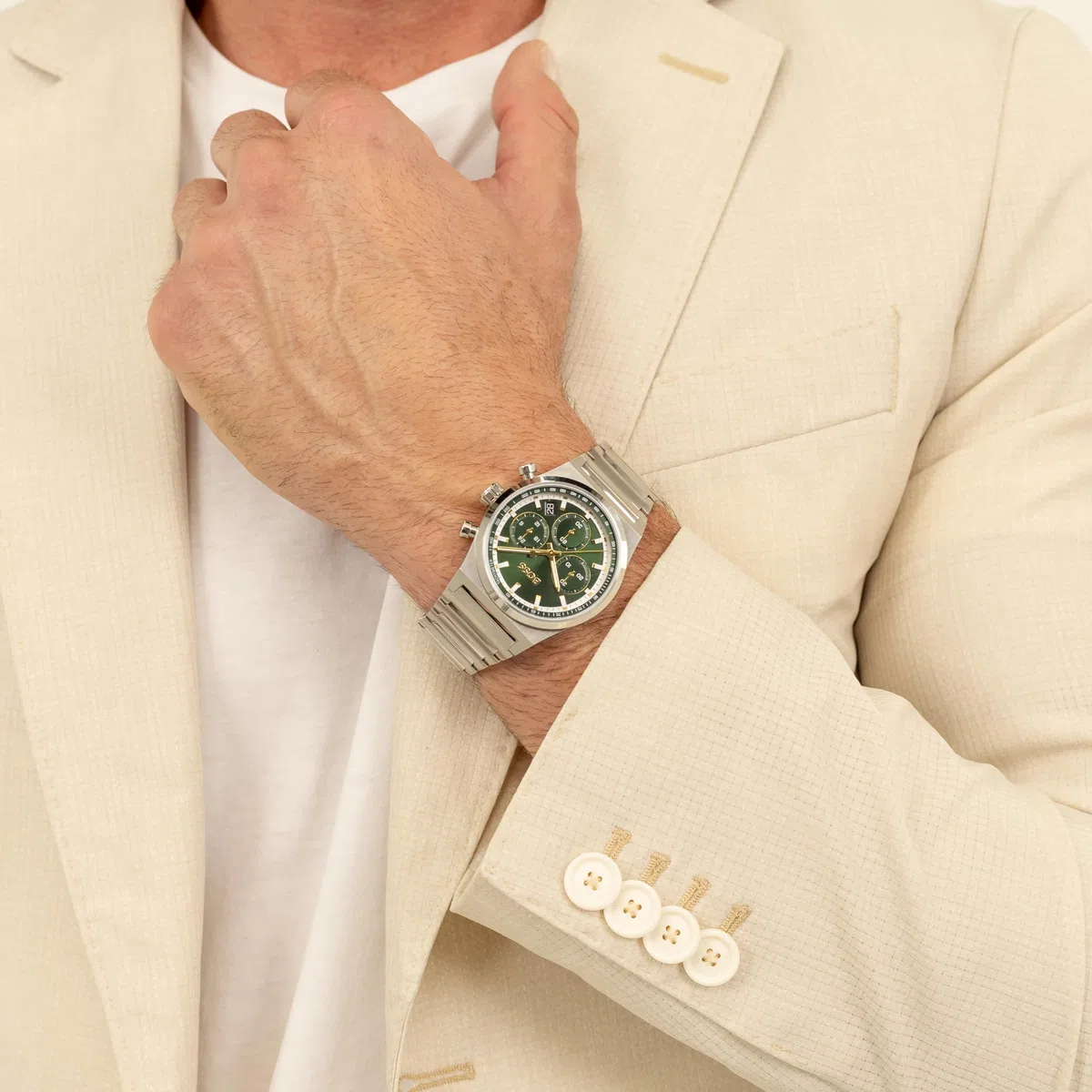 BOSS Reloj Cronógrafo de Cuarzo para Hombre Colección Candor Chrono - Disponible con Pulsera de Acero Inoxidable, Correa de Cuero o de Silicona