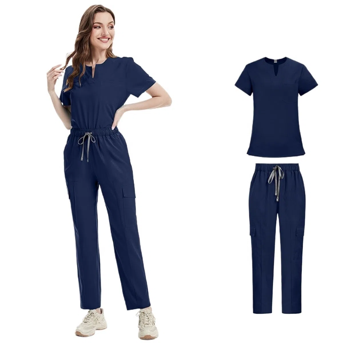 Uniformes médicos Bata Uniforme Mujer artículos de enfermería Accesorios Enfermeras clínica Traje médico salón Belleza SPA para AtencióN MéDica, SalóN De Belleza(Orange,M)