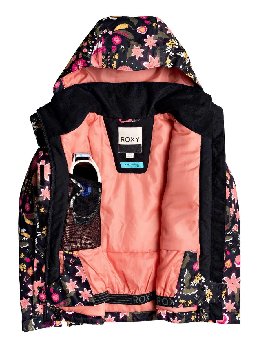 Roxy Jetty - Chaqueta para Nieve para Chicas Chaqueta para Nieve, Niñas, True Black Folk Winter, 14/XL