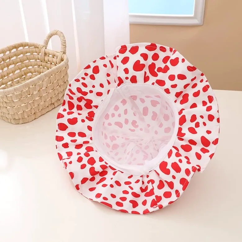 LNNSHX Sombrero para el Sol para niñas, Estampado de Leopardo, Sombrero de Cubo para niños, Gorro de algodón, Gorra para niños pequeños, Sombrero de Pescador para bebés (Color: Argento, tamaño: 48-52